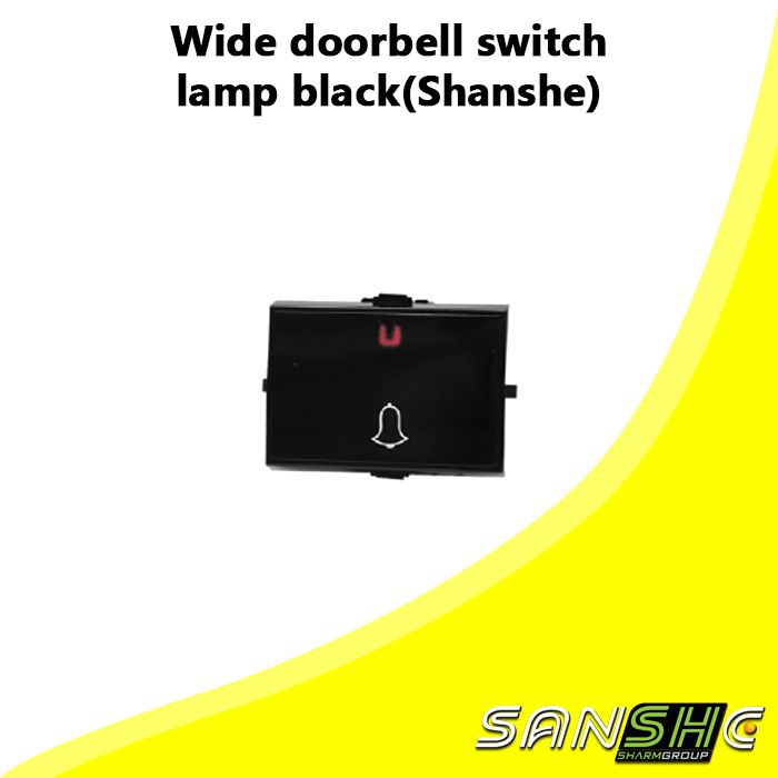 Wide doorbell switch lamp black(Shanshe)
