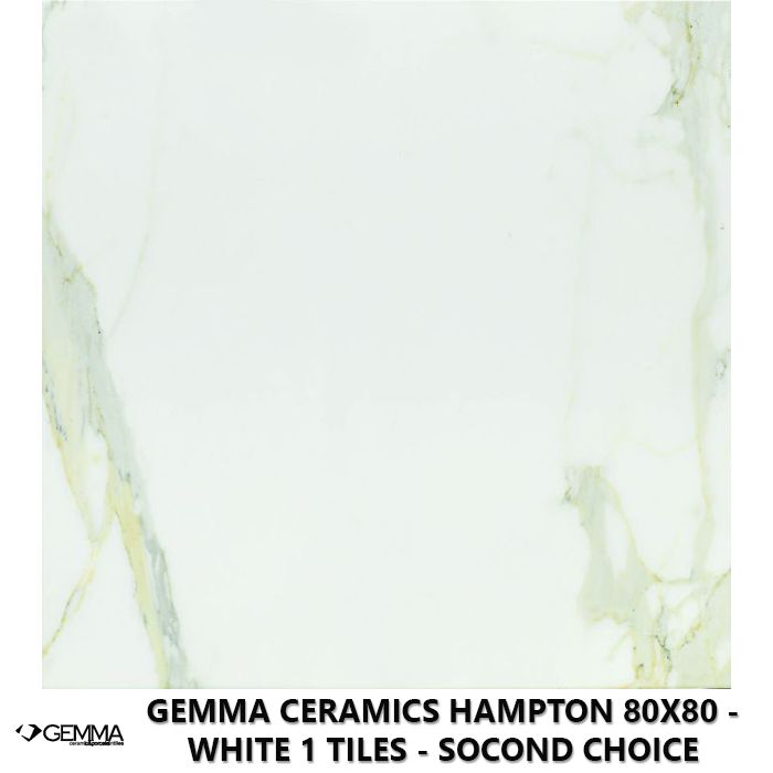Gemma Ceramics Hampton 80x80 - White 1 Tiles - Socond Choice