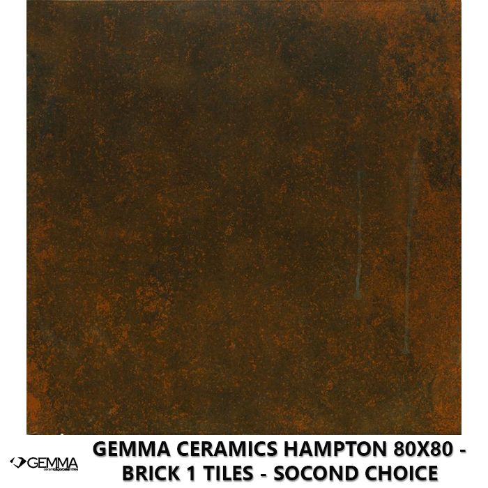 Gemma Ceramics Hampton 80x80 - Brick 1 Tiles - Socond Choice