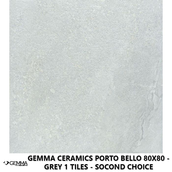 Gemma Ceramics Porto Bello 80x80 - Grey 1 Tiles - Socond Choice