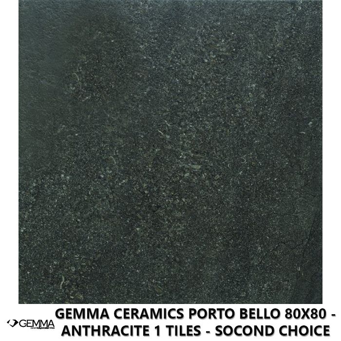 Gemma Ceramics Porto Bello 80x80 - Anthracite 1 Tiles - Socond Choice