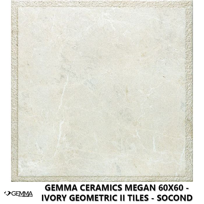 Gemma Ceramics Megan 60x60 - Ivory Geometric II Tiles - Socond Choice