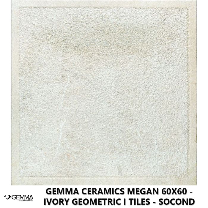 Gemma Ceramics Megan 60x60 - Ivory Geometric I Tiles - Socond Choice