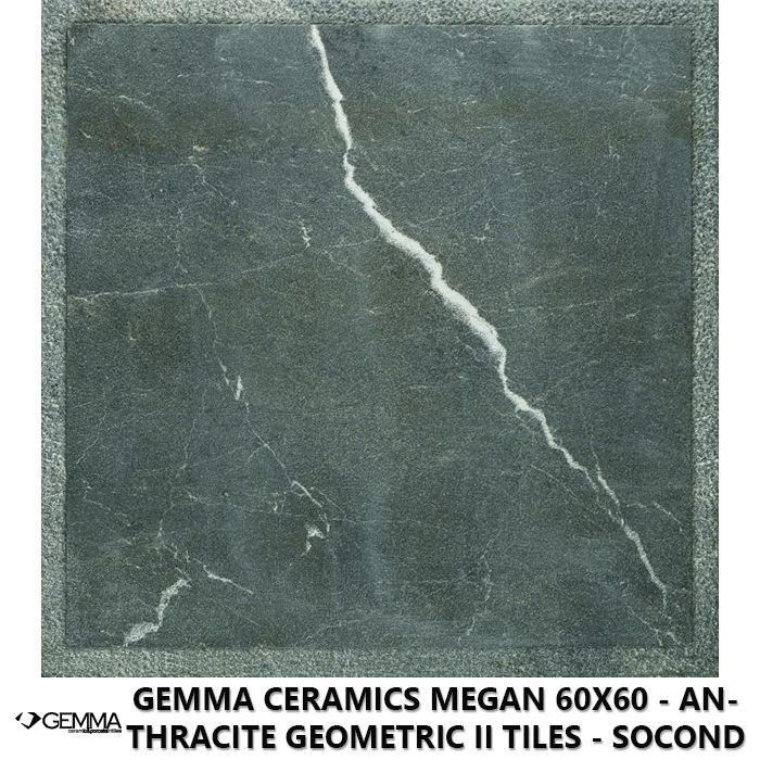 Gemma Ceramics Megan 60x60 - Anthracite Geometric II Tiles - Socond Choice