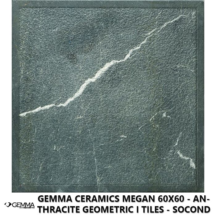 Gemma Ceramics Megan 60x60 - Anthracite Geometric I Tiles - Socond Choice