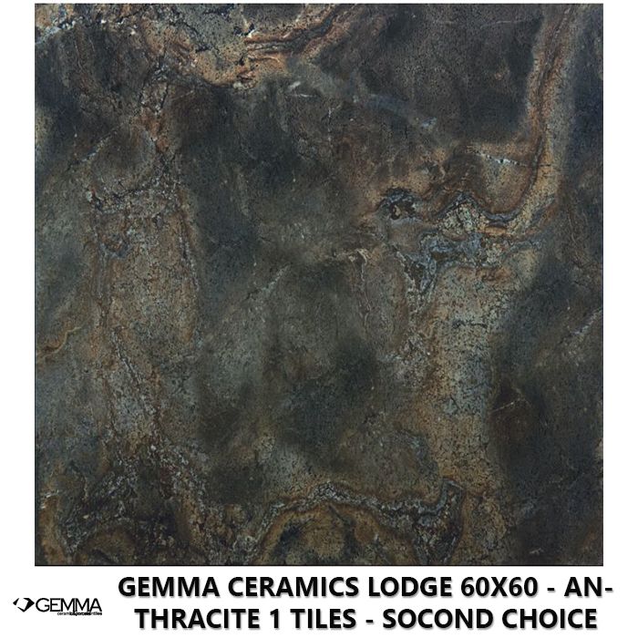 Gemma Ceramics Lodge 60x60 - Anthracite 1 Tiles - Socond Choice