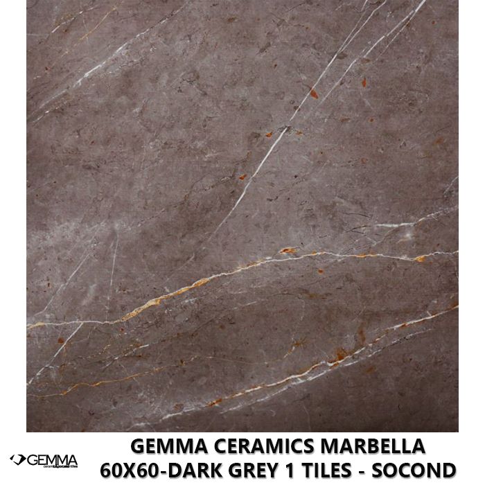 Gemma Ceramics Marbella 60x60-Dark Grey 1 Tiles - Socond Choice