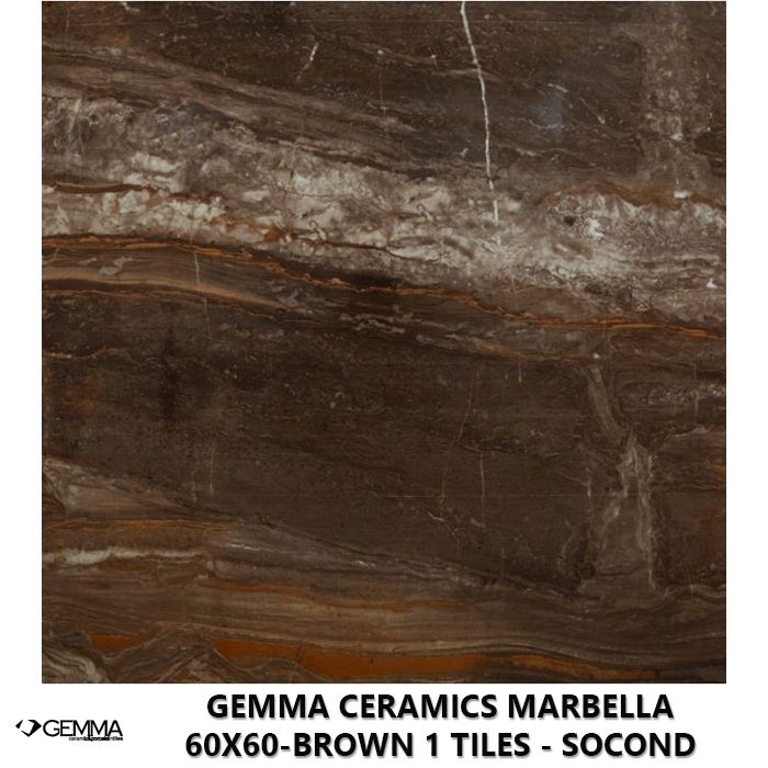 Gemma Ceramics Marbella 60x60-Brown 1 Tiles - Socond Choice