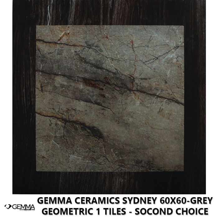 Gemma Ceramics Sydney 60x60-Grey Geometric 1 Tiles - Socond Choice
