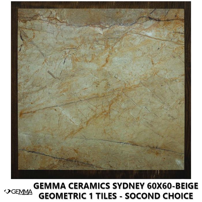 Gemma Ceramics Sydney 60x60-Beige Geometric 1 Tiles - Socond Choice