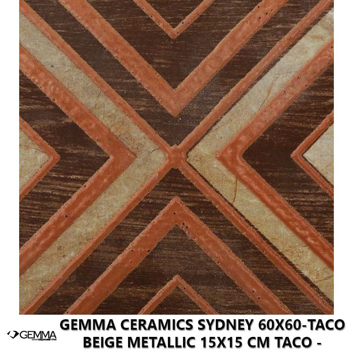 Gemma Ceramics Sydney 60x60-Taco Beige Metallic 15x15 cm Taco - Socond Choice