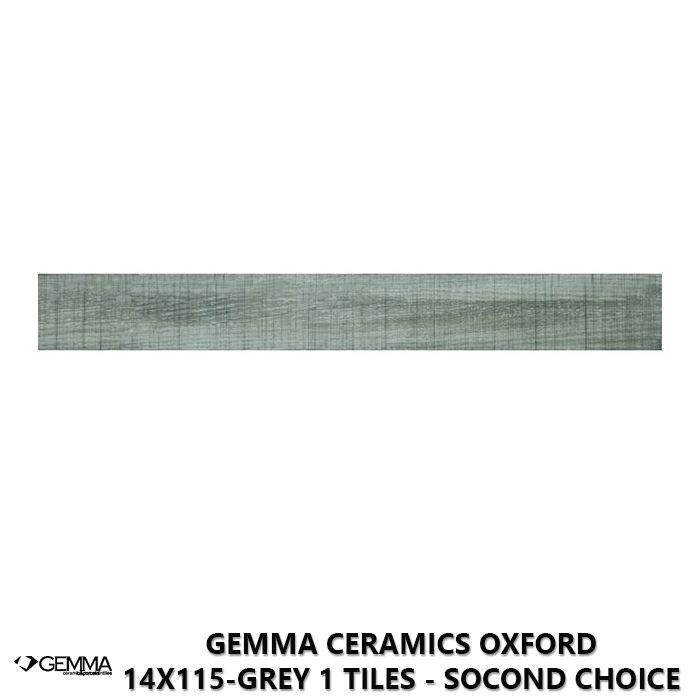 Gemma Ceramics Oxford 14x115-Grey 1 Tiles - Socond Choice