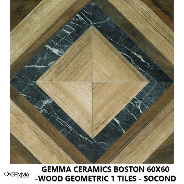 Gemma Ceramics Boston 60x60 -Wood Geometric 1 Tiles - Socond Choice
