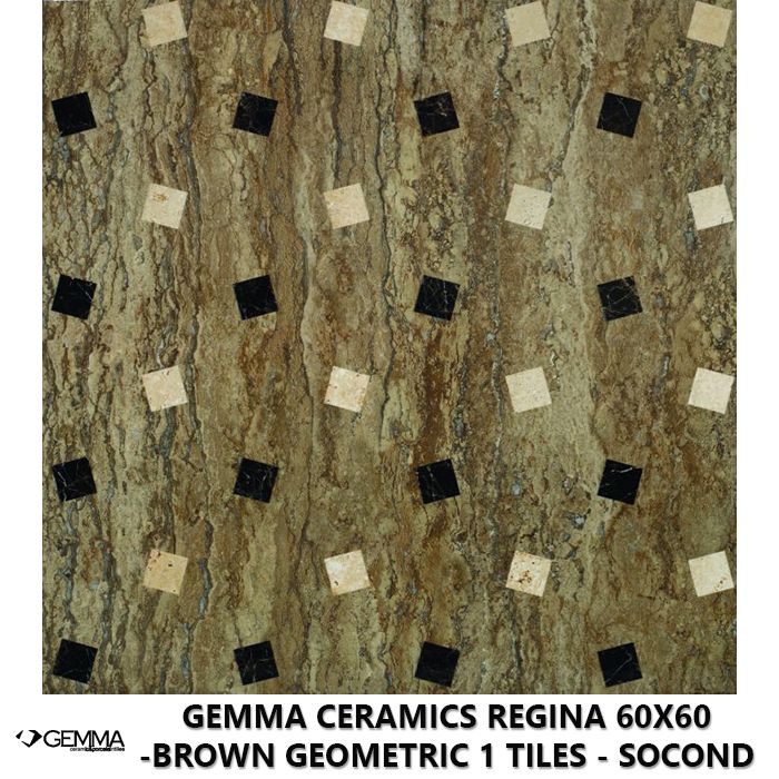 Gemma Ceramics Regina 60x60 -Brown Geometric 1 Tiles - Socond Choice