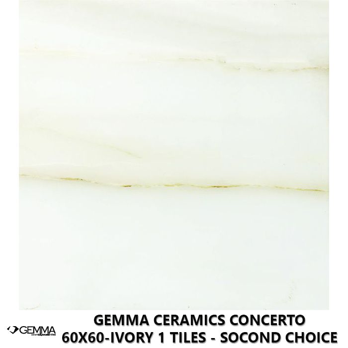 Gemma Ceramics Concerto 60x60-Ivory 1 Tiles - Socond Choice