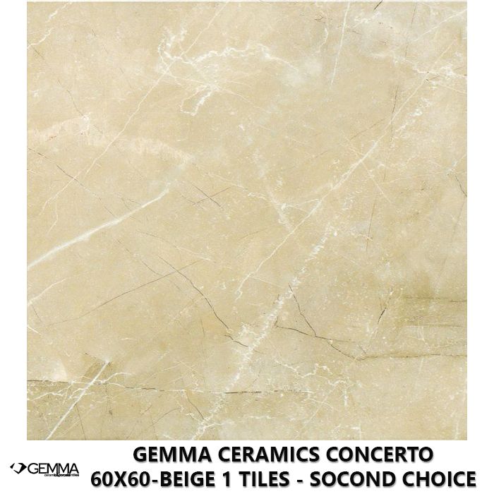 Gemma Ceramics Concerto 60x60-Beige 1 Tiles - Socond Choice