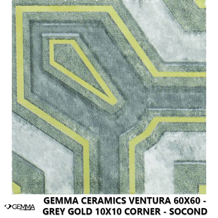 Gemma Ceramics Ventura 60x60 - Grey Gold 10x10 Corner - Socond Choice