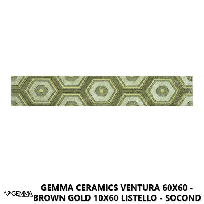 Gemma Ceramics Ventura 60x60 - Brown Gold 10x60 Listello - Socond Choice