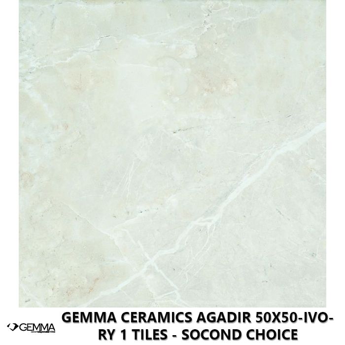 Gemma Ceramics Agadir 50x50-Ivory 1 Tiles - Socond Choice
