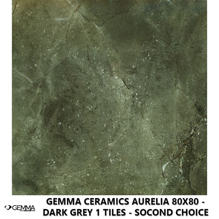 Gemma Ceramics Aurelia 80x80 - Dark Grey 1 Tiles - Socond Choice