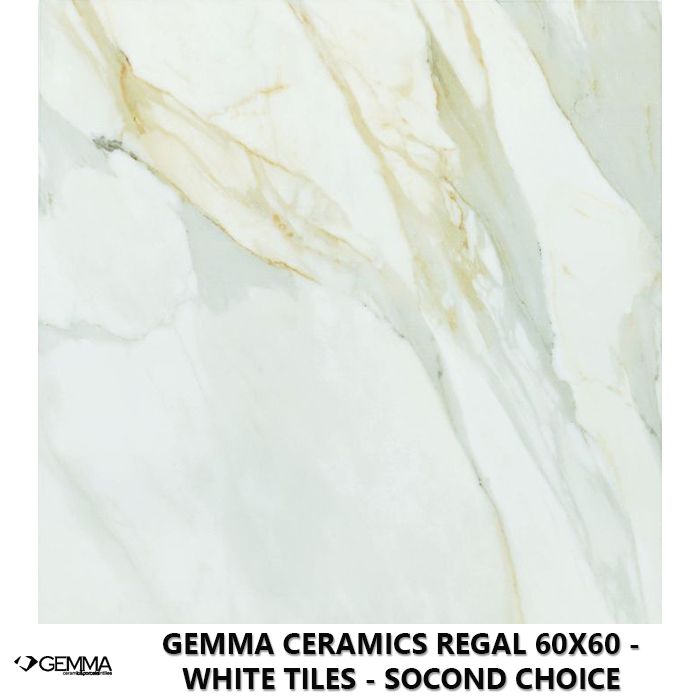 Gemma Ceramics Regal 60x60 - White Tiles - Socond Choice