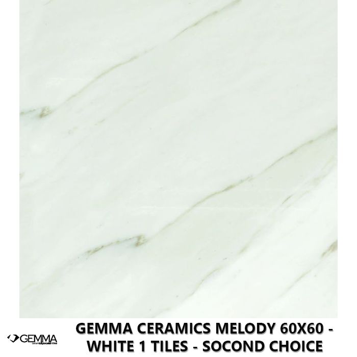 Gemma Ceramics Melody 60x60 - White 1 Tiles - Socond Choice