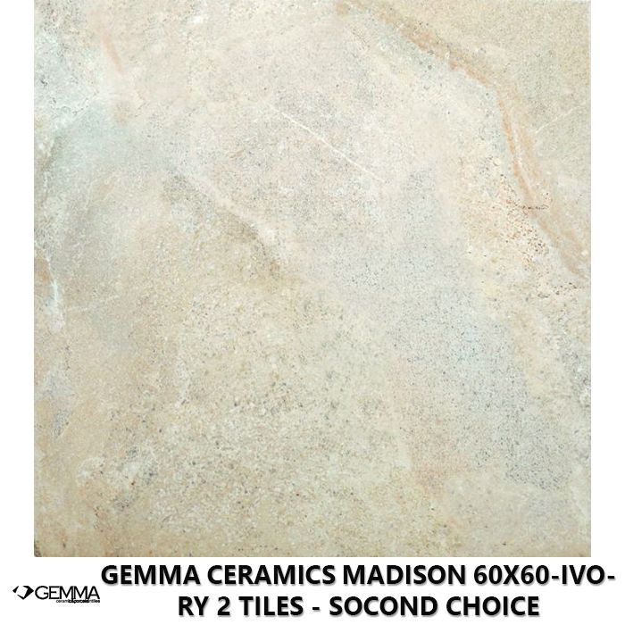 Gemma Ceramics Madison 60x60-Ivory 2 Tiles - Socond Choice