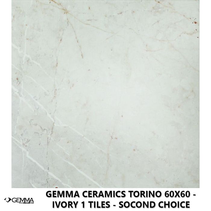 Gemma Ceramics Torino 60x60 - Ivory 1 Tiles - Socond Choice