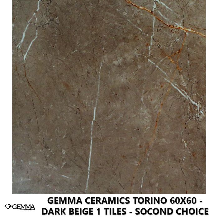 Gemma Ceramics Torino 60x60 - Dark Beige 1 Tiles - Socond Choice