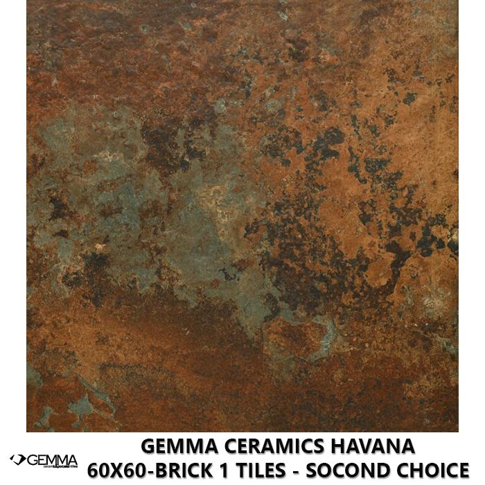 Gemma Ceramics Havana 60x60-Brick 1 Tiles - Socond Choice
