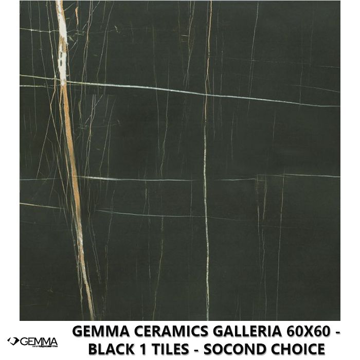 Gemma Ceramics Galleria 60x60 - Black 1 Tiles - Socond Choice