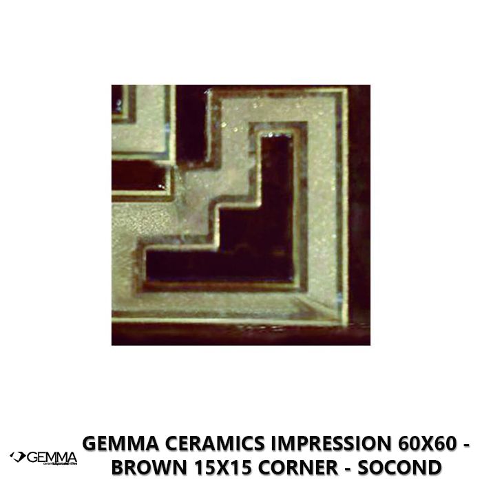 Gemma Ceramics Impression 60x60 - Brown 15x15 Corner - Socond Choice