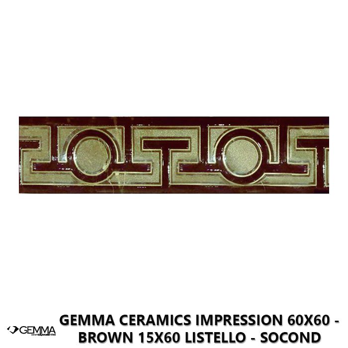 Gemma Ceramics Impression 60x60 - Brown 15x60 Listello - Socond Choice
