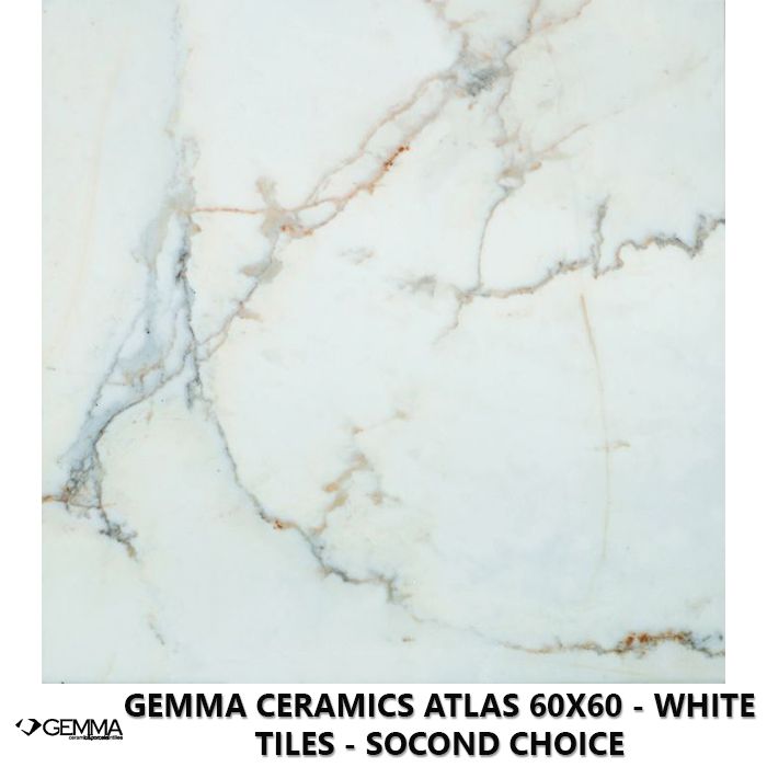 Gemma Ceramics Atlas 60x60 - White Tiles - Socond Choice