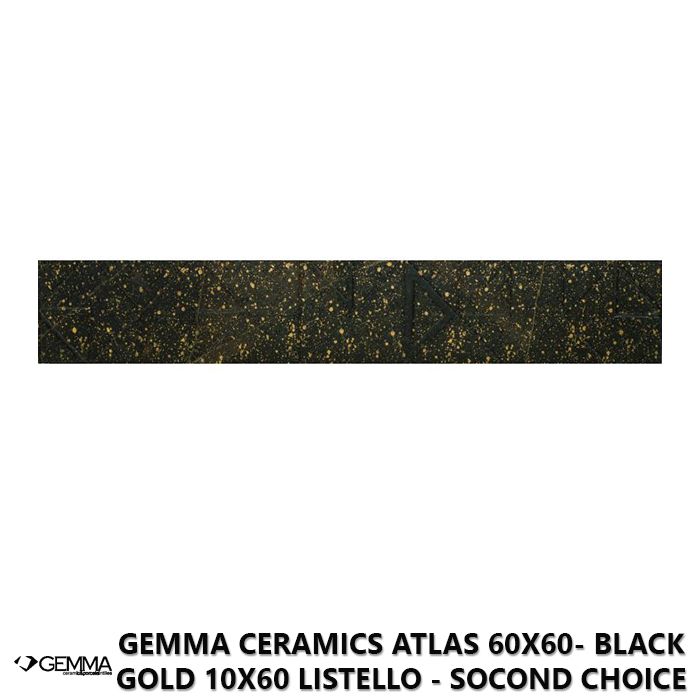 Gemma Ceramics Atlas 60x60- Black Gold 10x60 Listello - Socond Choice