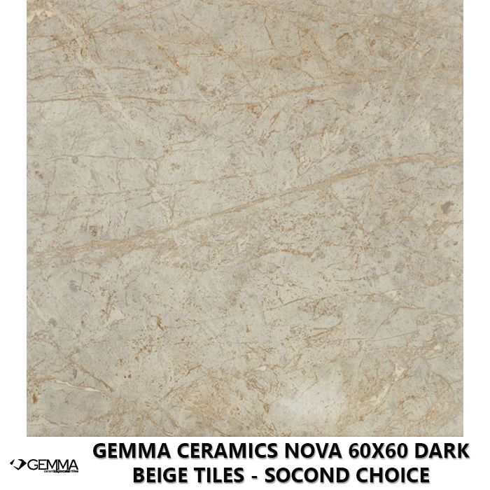 Gemma Ceramics Nova 60x60 Dark Beige Tiles - Socond Choice