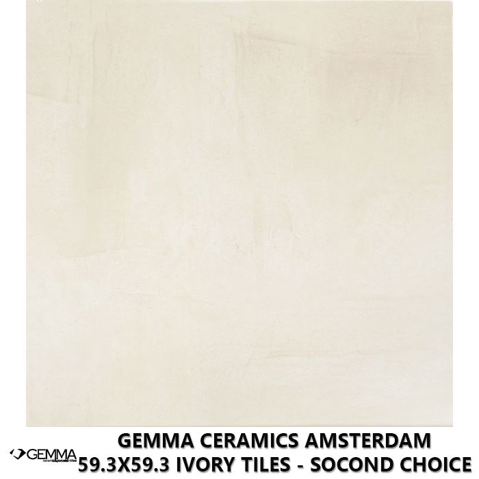 Gemma Ceramics Amsterdam 59.3x59.3 Ivory Tiles - Socond Choice