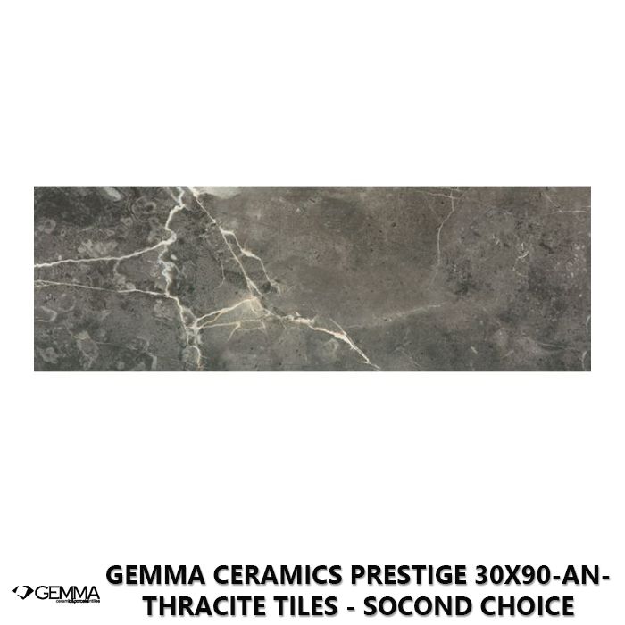 Gemma Ceramics Prestige 30x90-Anthracite Tiles - Socond Choice