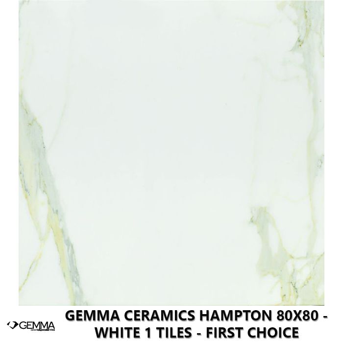 Gemma Ceramics Hampton 80x80 - White 1 Tiles - First Choice