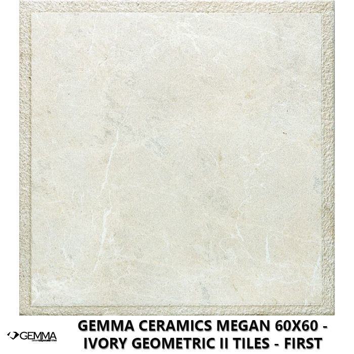 Gemma Ceramics Megan 60x60 - Ivory Geometric II Tiles - First Choice