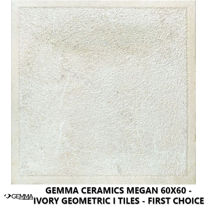 Gemma Ceramics Megan 60x60 - Ivory Geometric I Tiles - First Choice