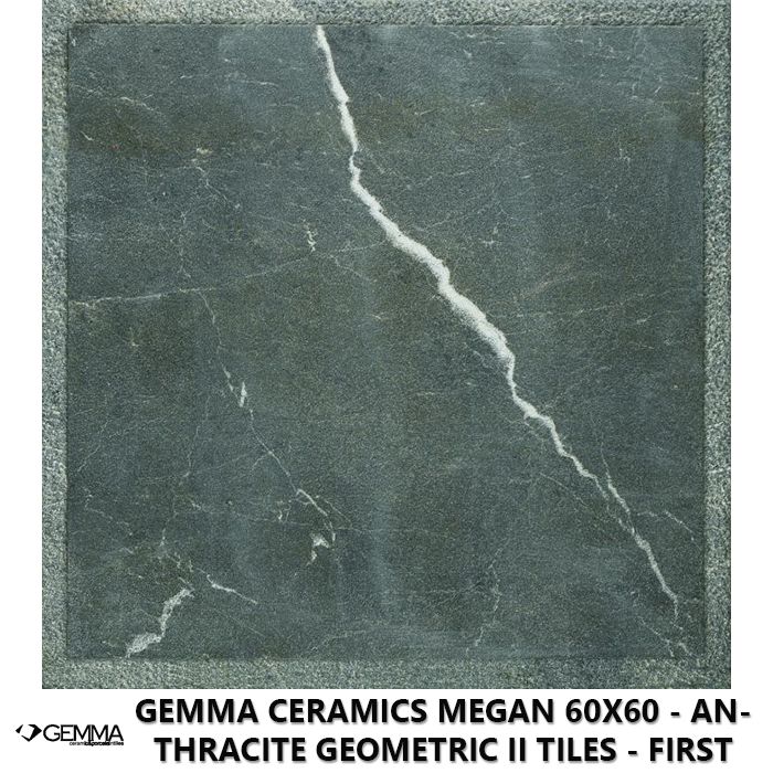 Gemma Ceramics Megan 60x60 - Anthracite Geometric II Tiles - First Choice