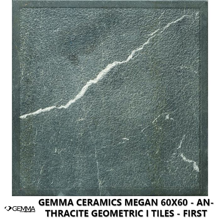 Gemma Ceramics Megan 60x60 - Anthracite Geometric I Tiles - First Choice