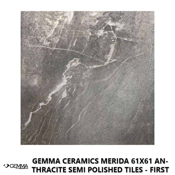 Gemma Ceramics Merida 61x61 Anthracite Semi Polished Tiles - First Choice