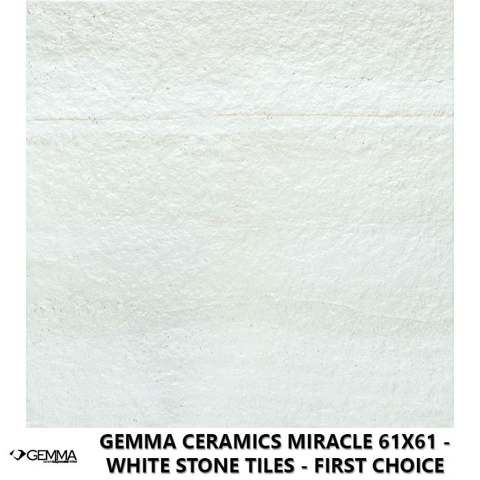 Gemma Ceramics Miracle 61x61 - White Stone Tiles - First Choice