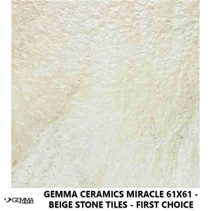 Gemma Ceramics Miracle 61x61 - Beige Stone Tiles - First Choice