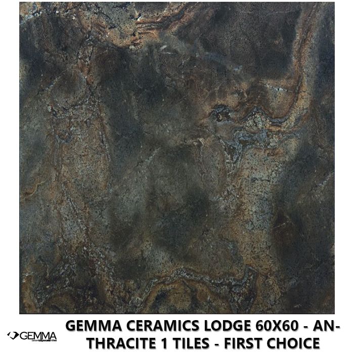 Gemma Ceramics Lodge 60x60 - Anthracite 1 Tiles - First Choice