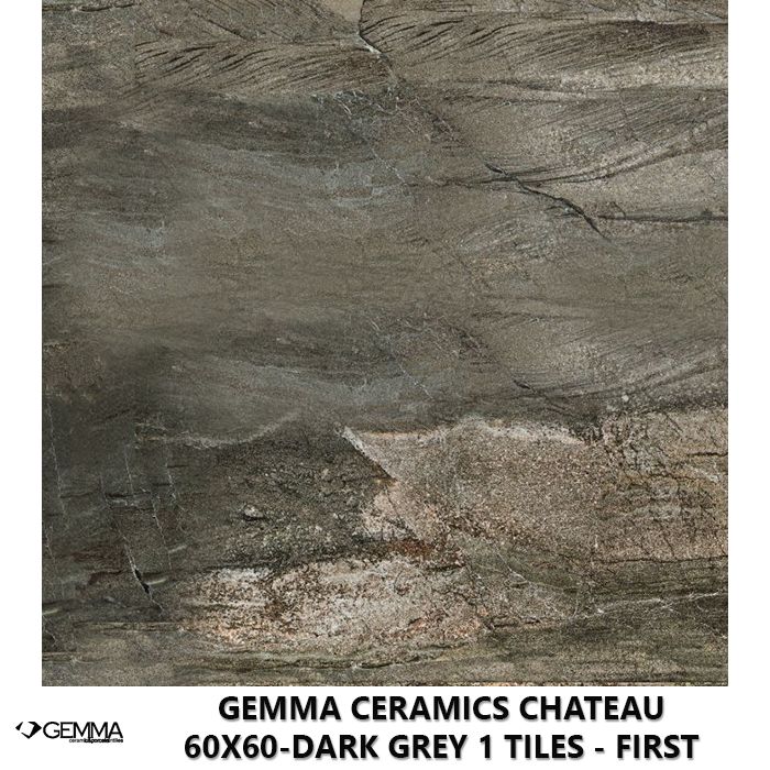Gemma Ceramics Chateau 60x60-Dark Grey 1 Tiles - First Choice