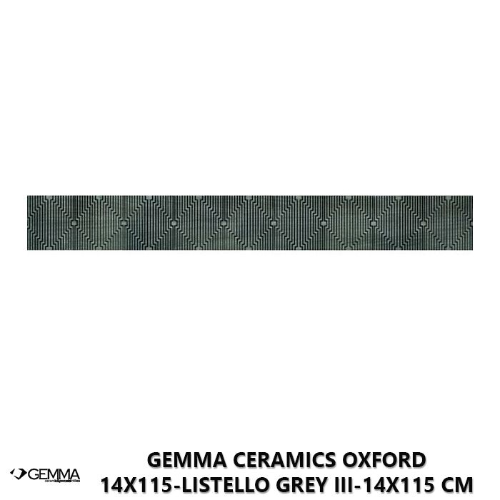Gemma Ceramics Oxford 14x115-Listello Grey III-14x115 cm Listello - First Choice