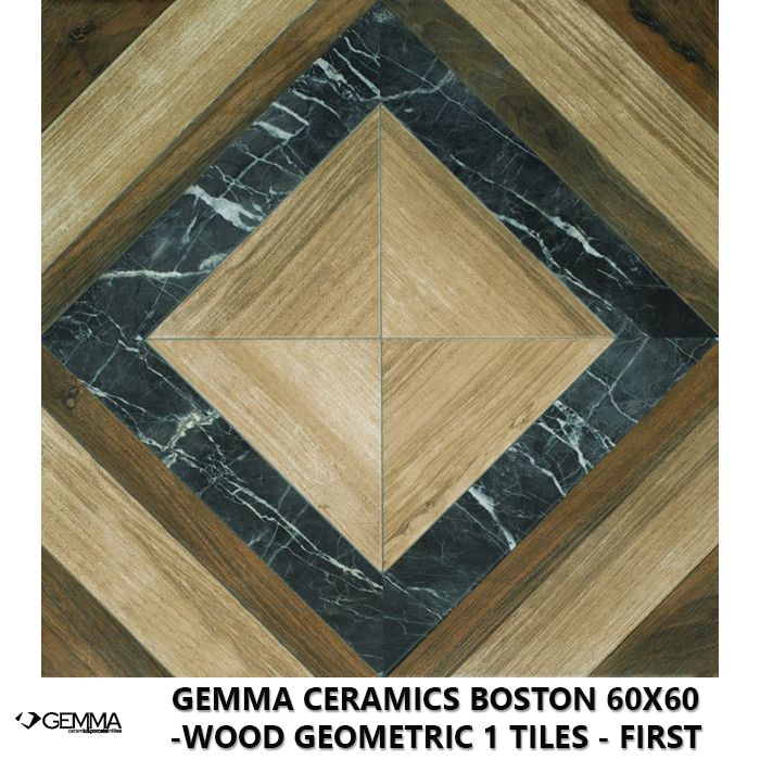 Gemma Ceramics Boston 60x60 -Wood Geometric 1 Tiles - First Choice